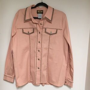 BOB MACKIE LIGHTWEIGHT PINK JACKET WITH RHINESTONE